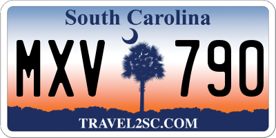 SC license plate MXV790