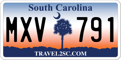 SC license plate MXV791