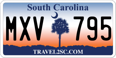 SC license plate MXV795