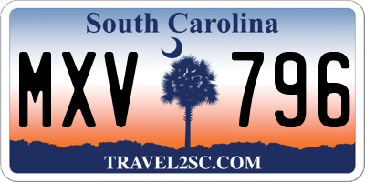 SC license plate MXV796