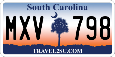 SC license plate MXV798