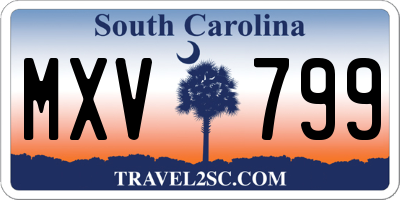 SC license plate MXV799