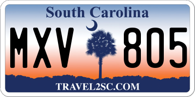 SC license plate MXV805