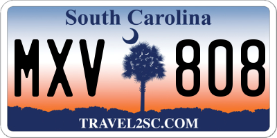 SC license plate MXV808