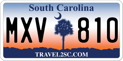 SC license plate MXV810