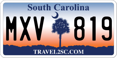 SC license plate MXV819