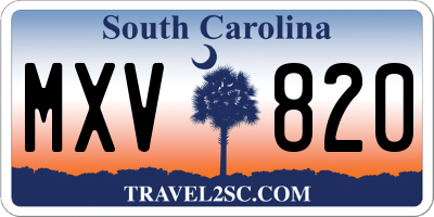 SC license plate MXV820