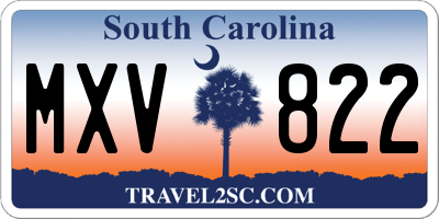 SC license plate MXV822