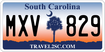 SC license plate MXV829