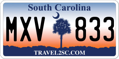 SC license plate MXV833