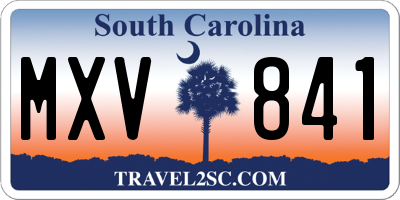 SC license plate MXV841