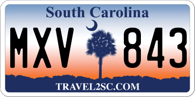 SC license plate MXV843