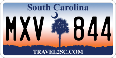 SC license plate MXV844