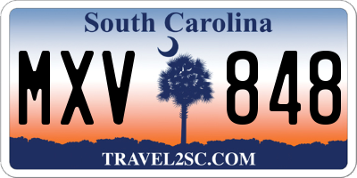 SC license plate MXV848