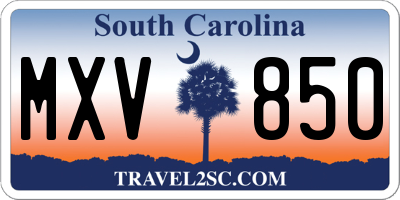 SC license plate MXV850