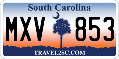 SC license plate MXV853