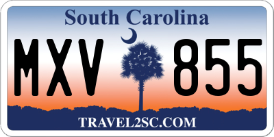 SC license plate MXV855