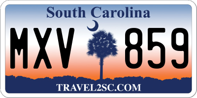 SC license plate MXV859