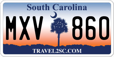 SC license plate MXV860