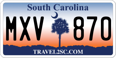 SC license plate MXV870