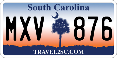 SC license plate MXV876
