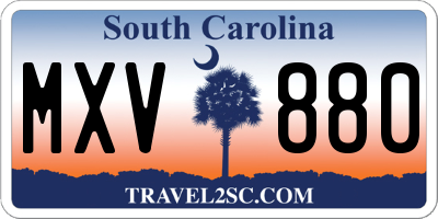 SC license plate MXV880