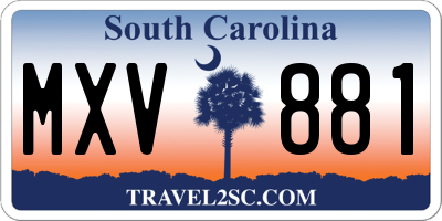 SC license plate MXV881