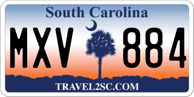SC license plate MXV884