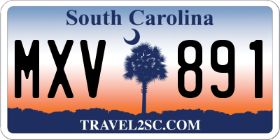 SC license plate MXV891