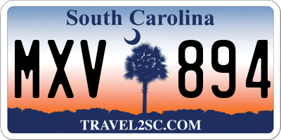 SC license plate MXV894