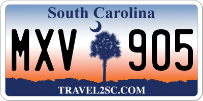 SC license plate MXV905