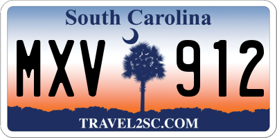 SC license plate MXV912