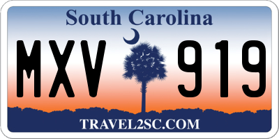 SC license plate MXV919