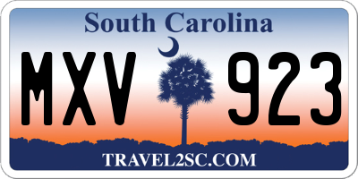 SC license plate MXV923