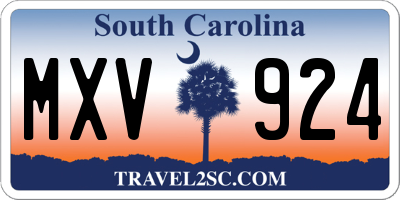 SC license plate MXV924