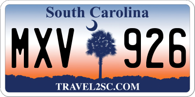 SC license plate MXV926