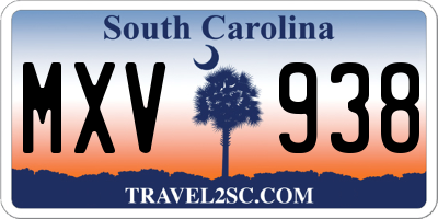 SC license plate MXV938