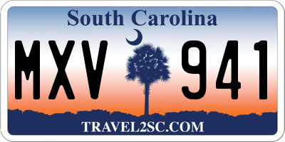 SC license plate MXV941