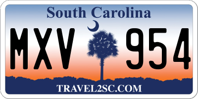 SC license plate MXV954