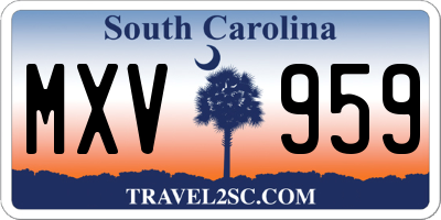 SC license plate MXV959