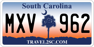 SC license plate MXV962