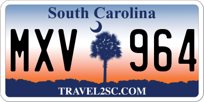 SC license plate MXV964