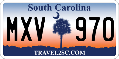 SC license plate MXV970