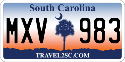 SC license plate MXV983
