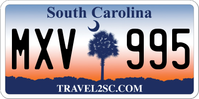 SC license plate MXV995