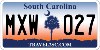 SC license plate MXW027