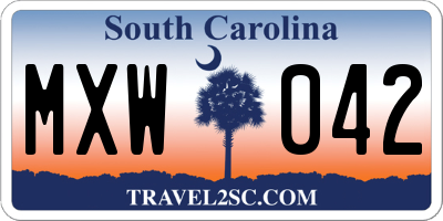 SC license plate MXW042