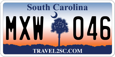 SC license plate MXW046