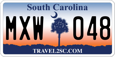 SC license plate MXW048