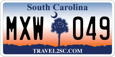 SC license plate MXW049
